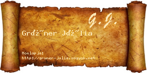 Grüner Júlia névjegykártya